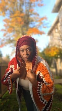 Image 6 of Gye Nyame Hooded Oversized Cardigan (tapestry)