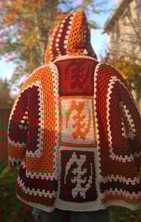Image 7 of Gye Nyame Hooded Oversized Cardigan (tapestry)
