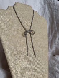 Image 2 of Labradorite Bow Necklace with Silver Bead
