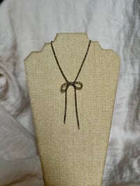Image 1 of Labradorite Bow Necklace with Silver Bead