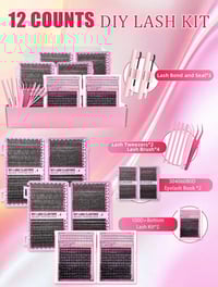 Image 1 of KIT EXTENSION DE CILS - 12 types de kits de grappes de cils, Mega/Ultra/Dramatic/Volume/Full/Spikes