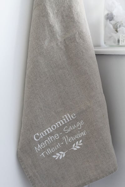 Image of Torchon en lin naturel Camomille