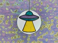 Image 1 of Stained Glass UFO - Blue, Purple, & Yellow