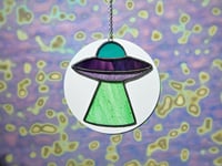 Image 1 of Stained Glass UFO - Blue, Purple, & Green
