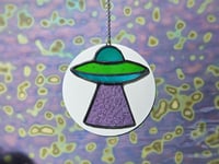 Image 1 of Stained Glass UFO - Blue, Green, & Purple