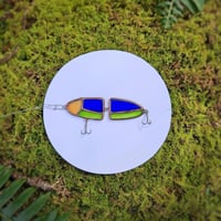 Image 1 of Stained Glass Fishing Lure - Blue, Green, and Orange
