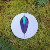 Image 1 of Stained Glass Fishing Lure - Blue & Purple