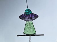 Image 2 of Stained Glass UFO - Blue, Purple, & Green
