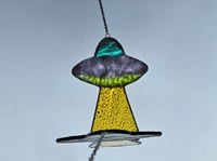 Image 2 of Stained Glass UFO - Blue, Purple, Green, & Yellow