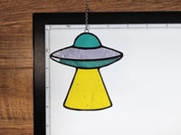 Image 2 of Stained Glass UFO - Blue, Purple, & Yellow