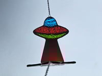 Image 2 of Stained Glass UFO - Blue, Green, & Orange