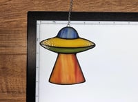 Image 2 of Stained Glass UFO - Blue, Yellow, Green, Orange