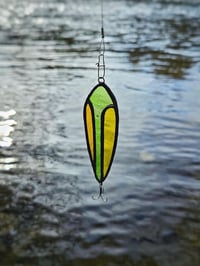 Image 2 of Stained Glass Fishing Lure - Green, Yellow, Orange