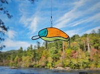 Image 2 of Stained Glass Fishing Lure - Orange, Blue, & Green