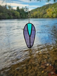 Image 2 of Stained Glass Fishing Lure - Blue & Purple
