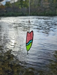 Image 2 of Stained Glass Fishing Lure - Green, Blue, & Purple
