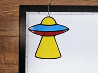 Image 3 of Stained Glass UFO - Primary Color