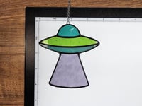 Image 3 of Stained Glass UFO - Blue, Green, & Purple