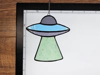 Image 3 of Stained Glass UFO - Purple, Blue, & Green