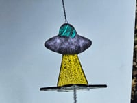 Image 3 of Stained Glass UFO - Blue, Purple, & Yellow