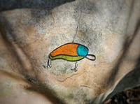 Image 3 of Stained Glass Fishing Lure - Orange, Blue, & Green