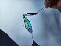 Image 3 of Stained Glass Fishing Lure - Blue, Green, & Purple