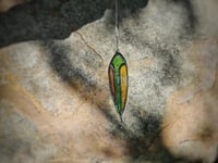 Image 3 of Stained Glass Fishing Lure - Green, Yellow, Orange