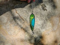 Image 2 of Stained Glass Fishing Lure - Green & Blue
