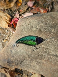 Image 4 of Stained Glass Fishing Lure - Blue, Green, & Purple