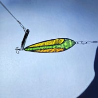 Image 4 of Stained Glass Fishing Lure - Green, Yellow, Orange