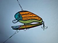 Image 4 of Stained Glass Fishing Lure - Orange, Blue, & Green