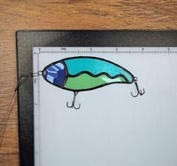Image 5 of Stained Glass Fishing Lure - Blue, Green, & Purple