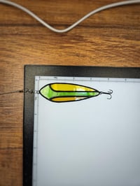Image 5 of Stained Glass Fishing Lure - Green, Yellow, Orange