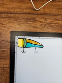 Image 5 of Stained Glass Fishing Lure - Yellow, Green, Orange and Blue