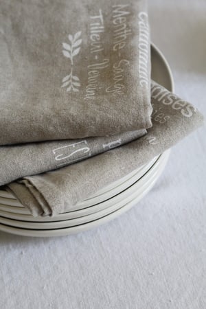 Image of Torchon en lin naturel Camomille