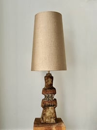 Image 2 of Two Studio Ceramic Lamps in Natural Tones by Bernard Rooke, England