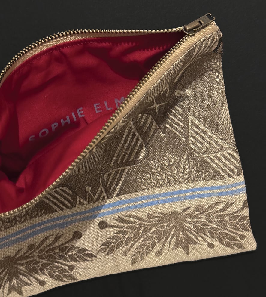 Image of No Waste - Harvest Festival Zip Pouch 1 - Block Printed