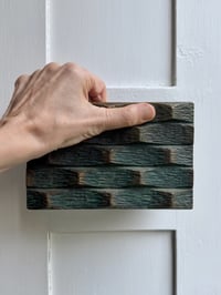 Image 1 of Pair of Lateral Bronze Door Handles with Letter Plate, 20th Century