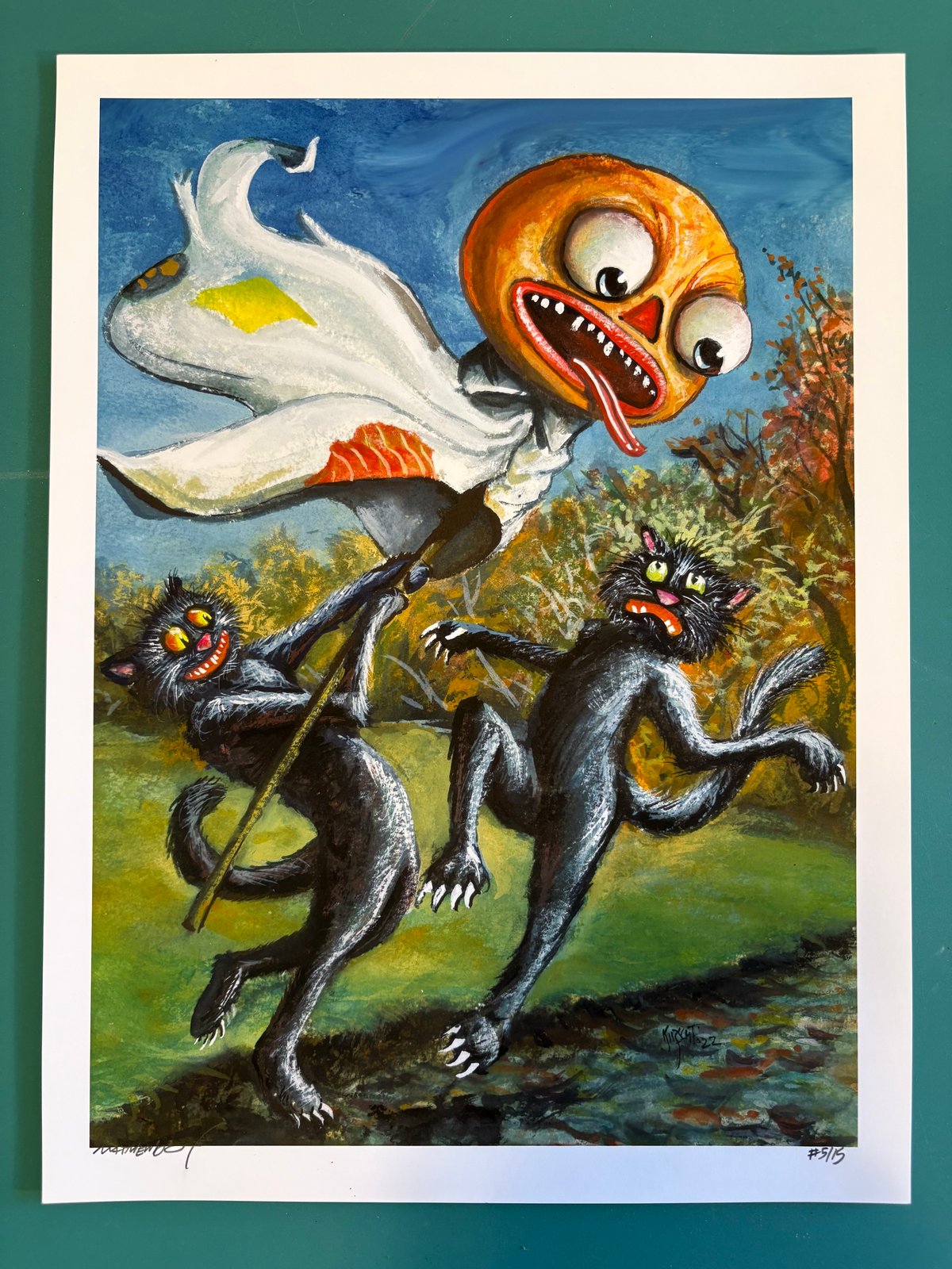 Image of Startled cats print