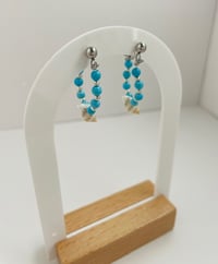 Image 5 of Turquoise Fusion Beaded Earrings