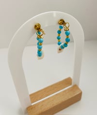 Image 2 of Turquoise Fusion Beaded Earrings