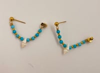 Image 3 of Turquoise Fusion Beaded Earrings