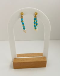 Image 1 of Turquoise Fusion Beaded Earrings