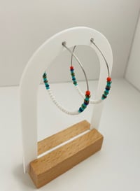 Image 2 of Tropical Tide Beaded Hoop Earrings