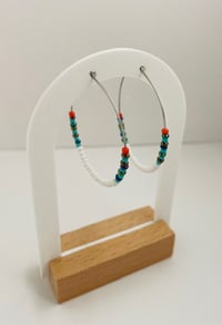 Image 1 of Tropical Tide Beaded Hoop Earrings