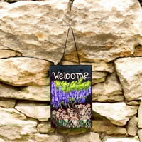 Image 6 of Chinese Wisteria and Peach Irises - Painted Slate Rectangle (202502SL)