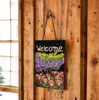 Image 1 of Chinese Wisteria and Peach Irises - Painted Slate Rectangle (202502SL)