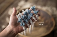 Dusty blue silk bow headband