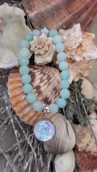 Image 5 of Aqua Agate Mermaid Dust Bracelet – Handmade Cape Cod Gemstone Jewelry, Coastal Gift for Her