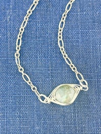 Image 2 of Wire wrapped labradorite necklace in silver